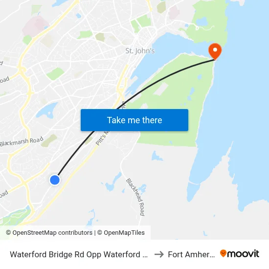 Waterford Bridge Rd Opp Waterford Ln to Fort Amherst map
