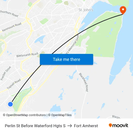 Perlin St Before Waterford Hgts S to Fort Amherst map