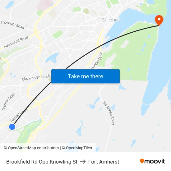 Brookfield Rd Opp Knowling St to Fort Amherst map