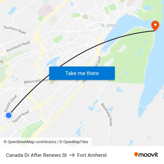 Canada Dr After Renews St to Fort Amherst map