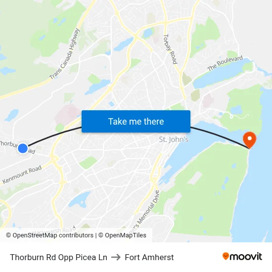 Thorburn Rd Opp Picea Ln to Fort Amherst map