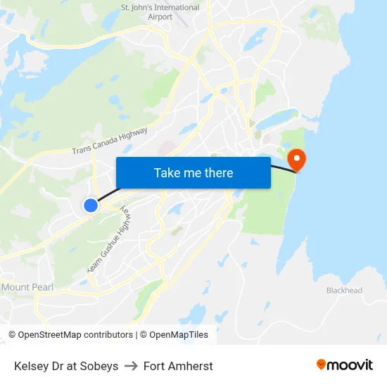 Kelsey Dr at Sobeys to Fort Amherst map