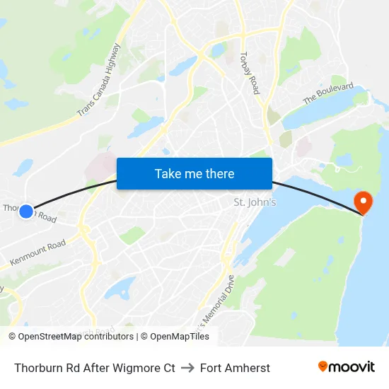 Thorburn Rd After Wigmore Ct to Fort Amherst map