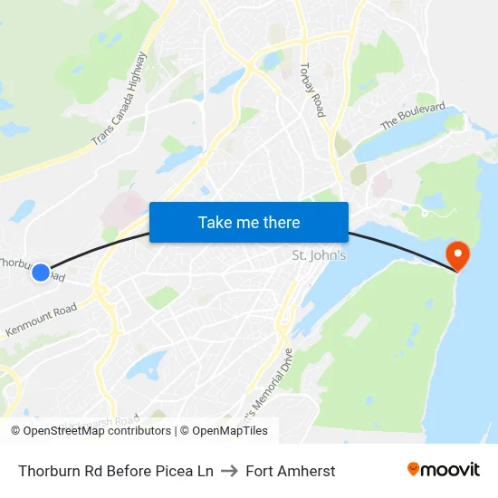 Thorburn Rd Before Picea Ln to Fort Amherst map