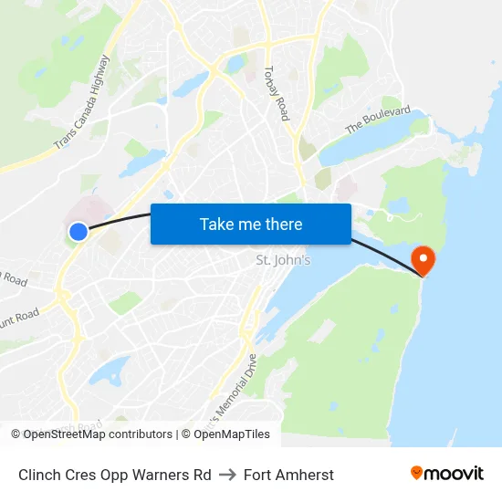 Clinch Cres Opp Warners Rd to Fort Amherst map