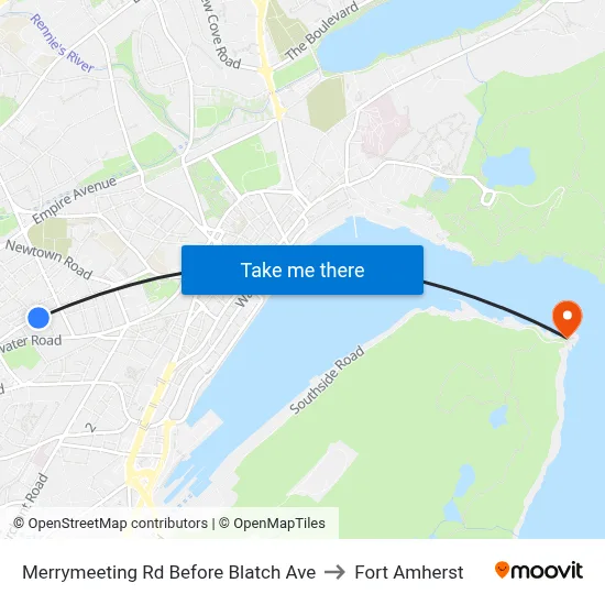 Merrymeeting Rd Before Blatch Ave to Fort Amherst map