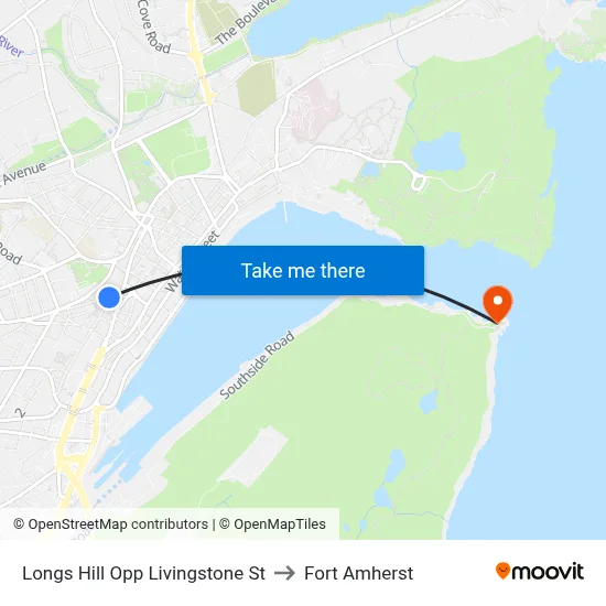 Longs Hill Opp Livingstone St to Fort Amherst map