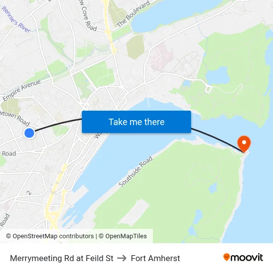 Merrymeeting Rd at Feild St to Fort Amherst map