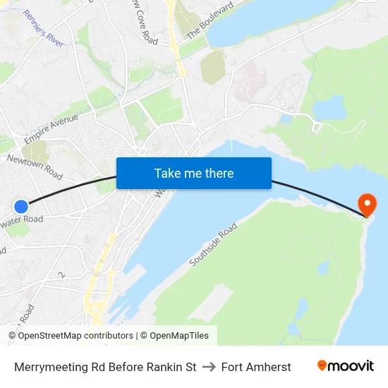 Merrymeeting Rd Before Rankin St to Fort Amherst map