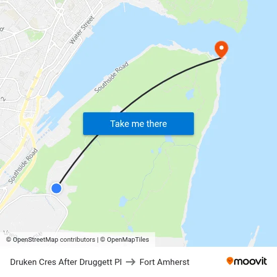 Druken Cres After Druggett Pl to Fort Amherst map