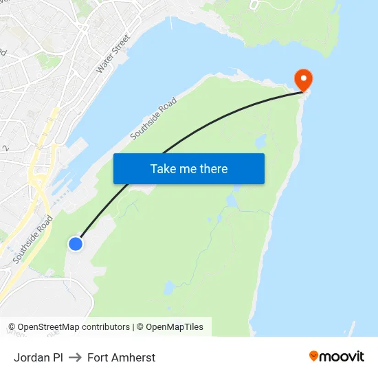 Jordan Pl to Fort Amherst map