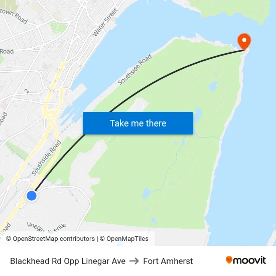 Blackhead Rd Opp Linegar Ave to Fort Amherst map