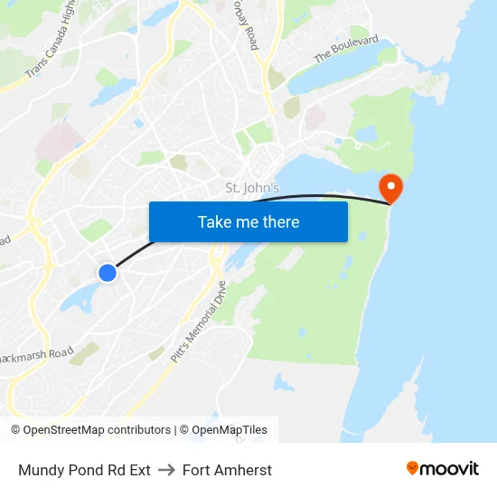 Mundy Pond Rd Ext to Fort Amherst map