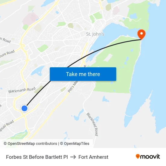 Forbes St Before Bartlett Pl to Fort Amherst map