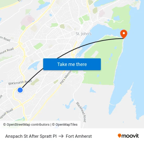 Anspach St After Spratt Pl to Fort Amherst map