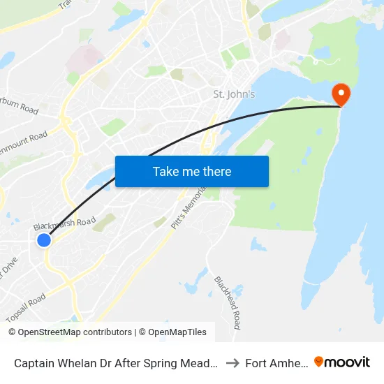 Captain Whelan Dr After Spring Meadow Ct to Fort Amherst map