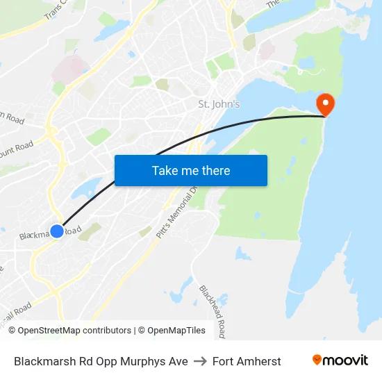 Blackmarsh Rd Opp Murphys Ave to Fort Amherst map