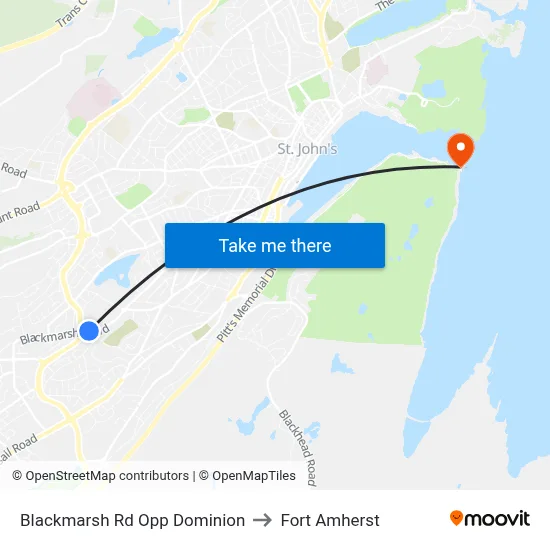 Blackmarsh Rd Opp Dominion to Fort Amherst map