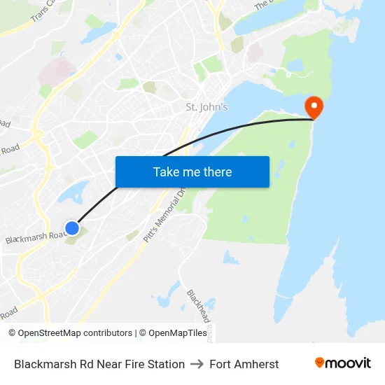 Blackmarsh Rd Near Fire Station to Fort Amherst map