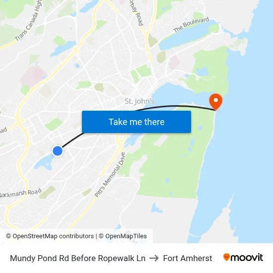 Mundy Pond Rd Before Ropewalk Ln to Fort Amherst map