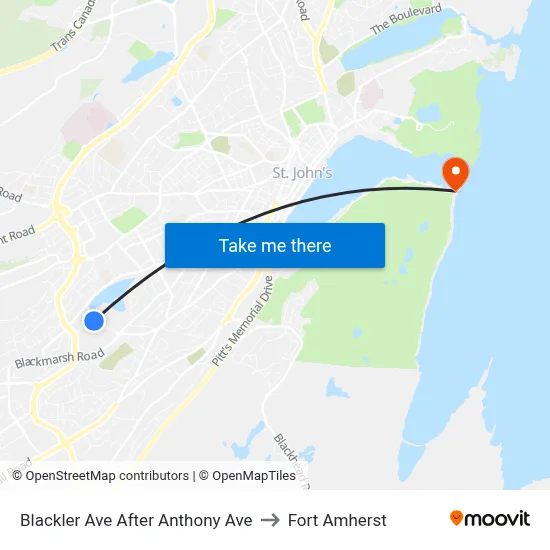 Blackler Ave After Anthony Ave to Fort Amherst map