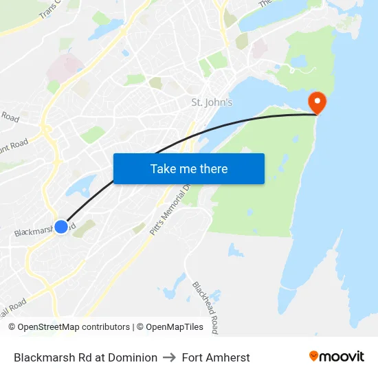 Blackmarsh Rd at Dominion to Fort Amherst map