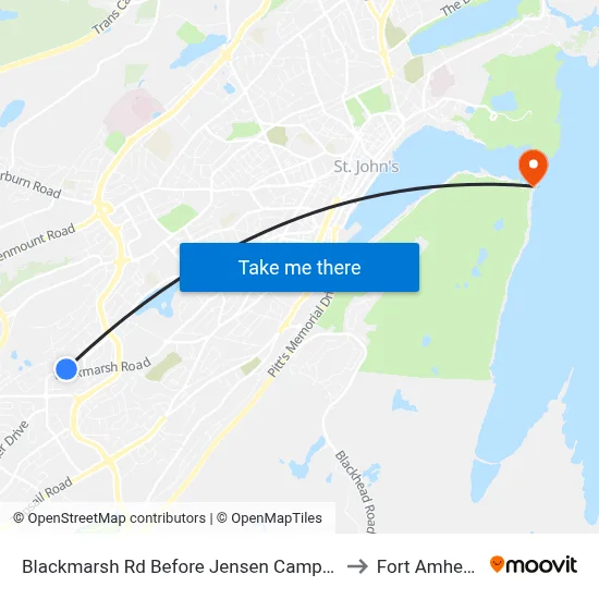 Blackmarsh Rd Before Jensen Camp Rd to Fort Amherst map