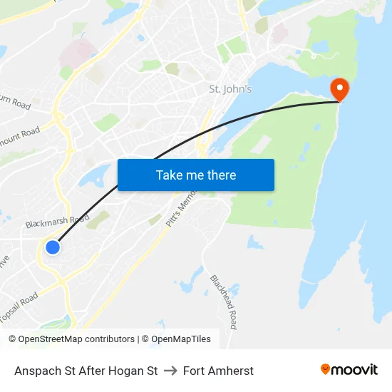 Anspach St After Hogan St to Fort Amherst map