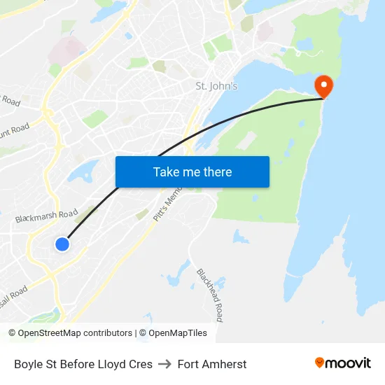 Boyle St Before Lloyd Cres to Fort Amherst map