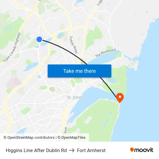Higgins Line After Dublin Rd to Fort Amherst map