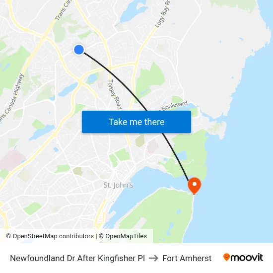 Newfoundland Dr After Kingfisher Pl to Fort Amherst map