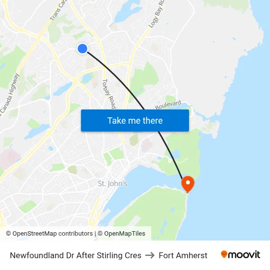 Newfoundland Dr After Stirling Cres to Fort Amherst map