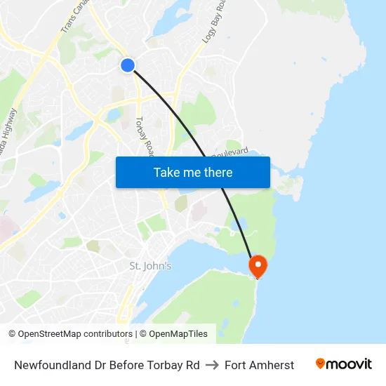 Newfoundland Dr Before Torbay Rd to Fort Amherst map
