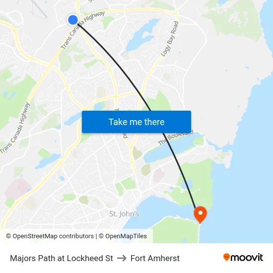 Majors Path at Lockheed St to Fort Amherst map