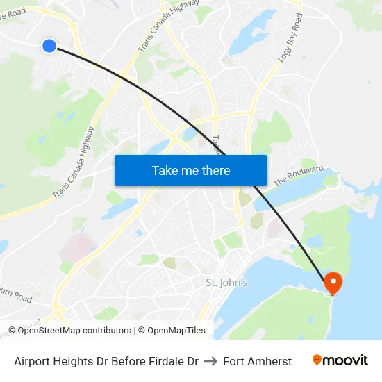 Airport Heights Dr Before Firdale Dr to Fort Amherst map