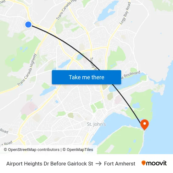 Airport Heights Dr Before Gairlock St to Fort Amherst map