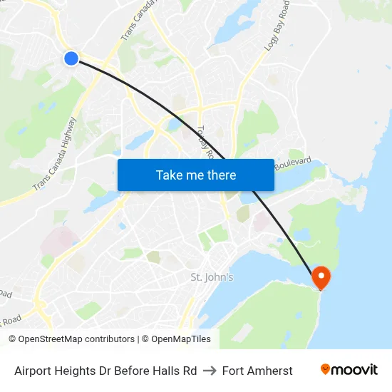 Airport Heights Dr Before Halls Rd to Fort Amherst map