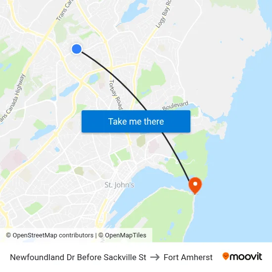 Newfoundland Dr Before Sackville St to Fort Amherst map