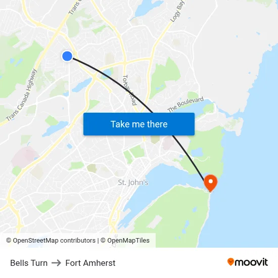Bells Turn to Fort Amherst map