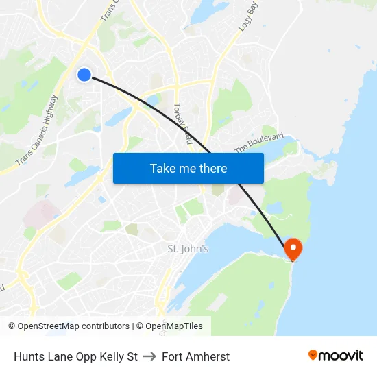 Hunts Lane Opp Kelly St to Fort Amherst map