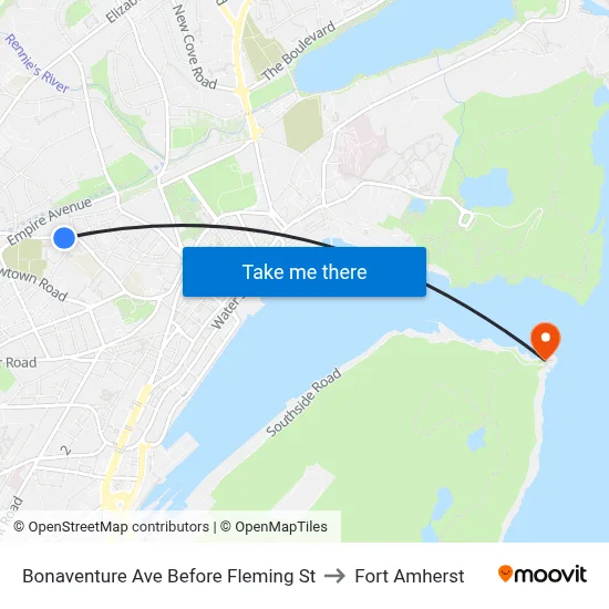 Bonaventure Ave Before Fleming St to Fort Amherst map