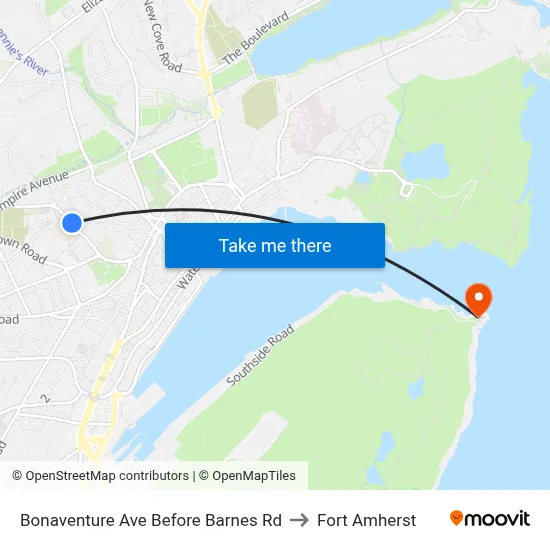 Bonaventure Ave Before Barnes Rd to Fort Amherst map