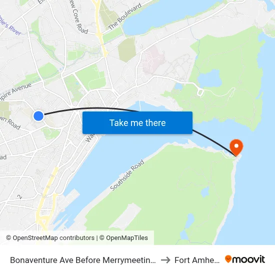 Bonaventure Ave Before Merrymeeting Rd to Fort Amherst map