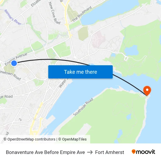 Bonaventure Ave Before Empire Ave to Fort Amherst map