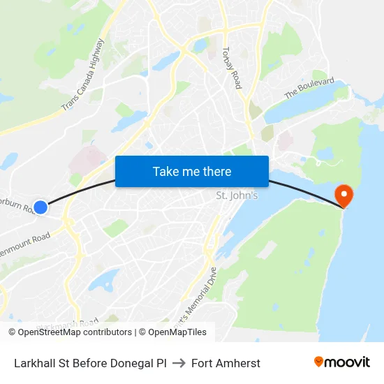 Larkhall St Before Donegal Pl to Fort Amherst map