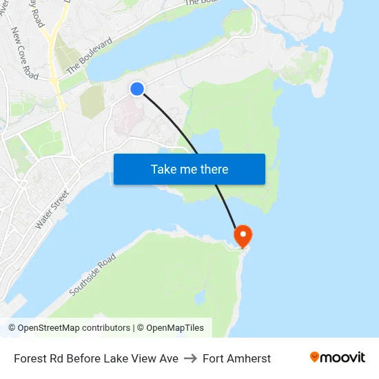Forest Rd Before Lake View Ave to Fort Amherst map