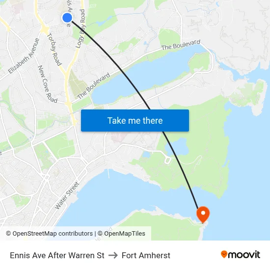 Ennis Ave After Warren St to Fort Amherst map