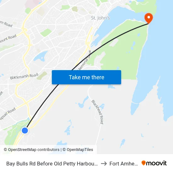 Bay Bulls Rd Before Old Petty Harbour Rd to Fort Amherst map
