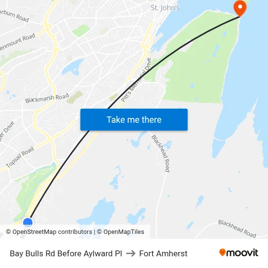 Bay Bulls Rd Before Aylward Pl to Fort Amherst map