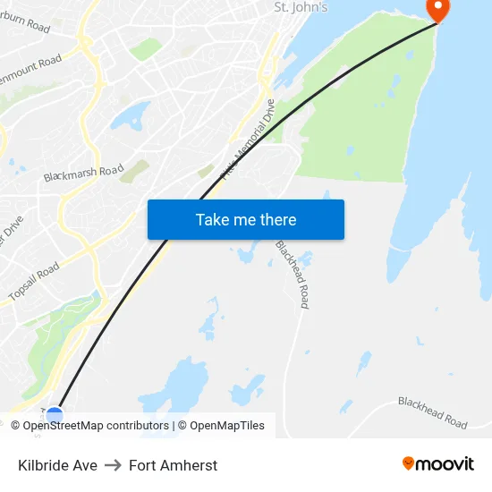 Kilbride Ave to Fort Amherst map